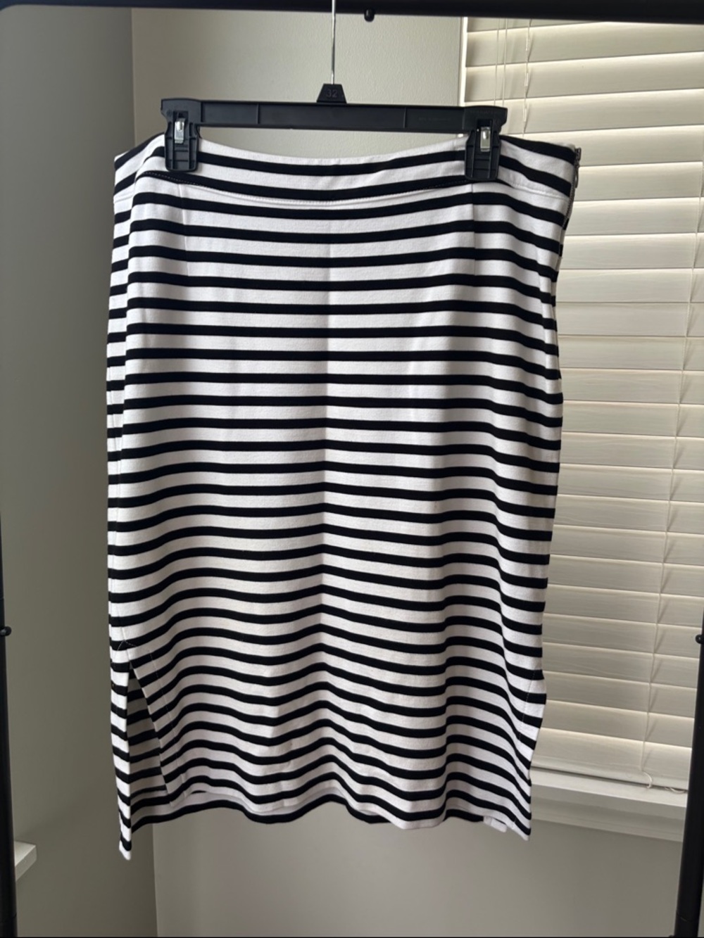 Banana Republic Black & White Striped Pencil Skirt